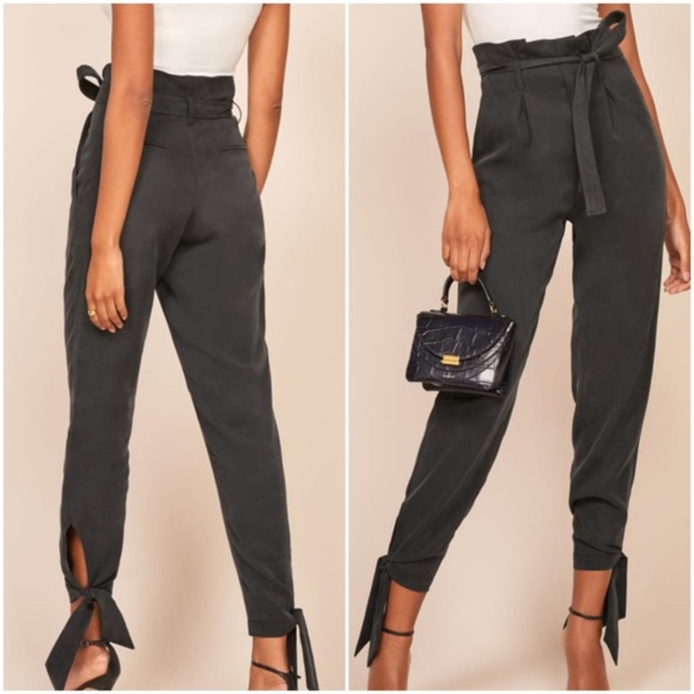 Reformation Avalon Pant in Black Size: 2